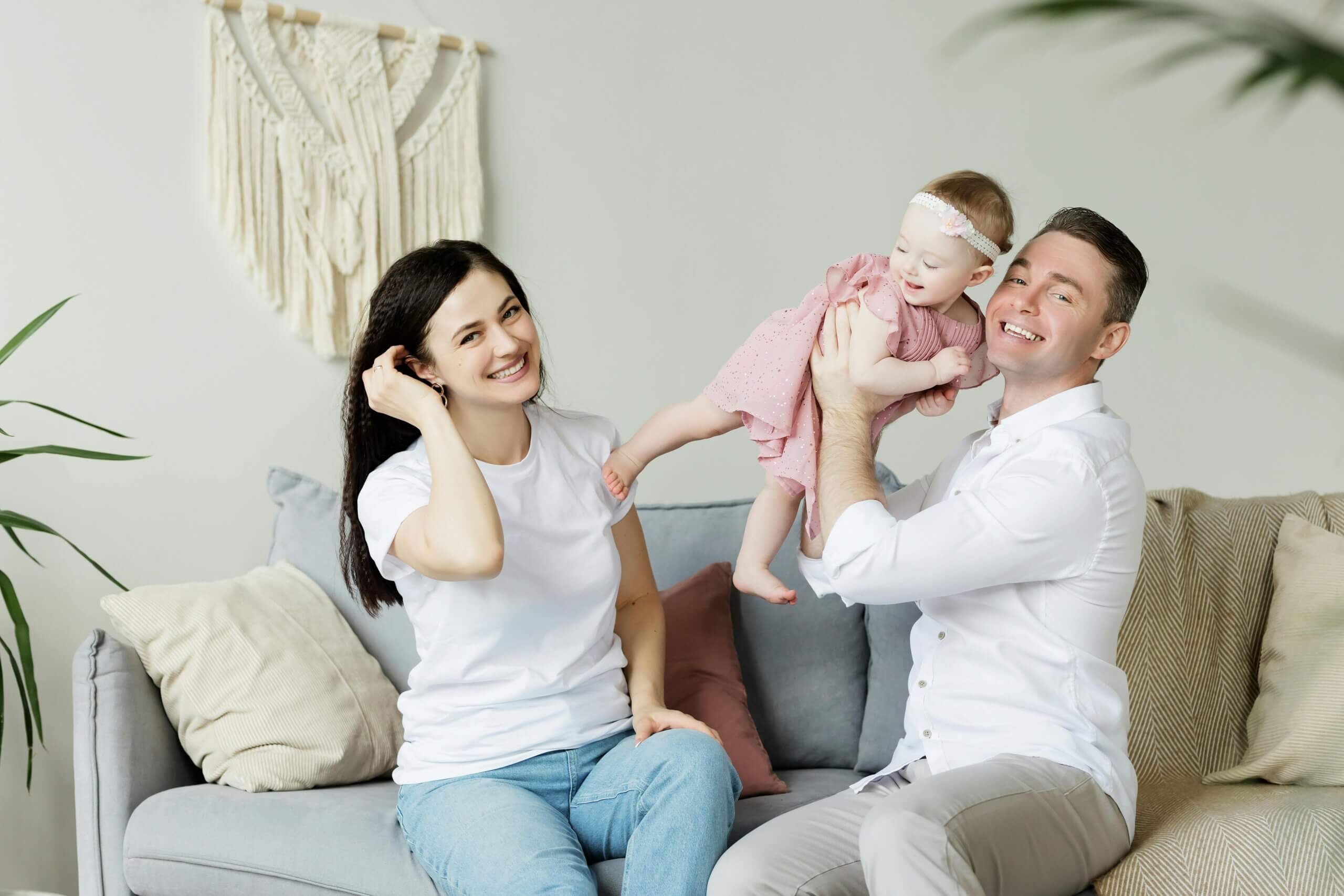 Family spending time together in their home